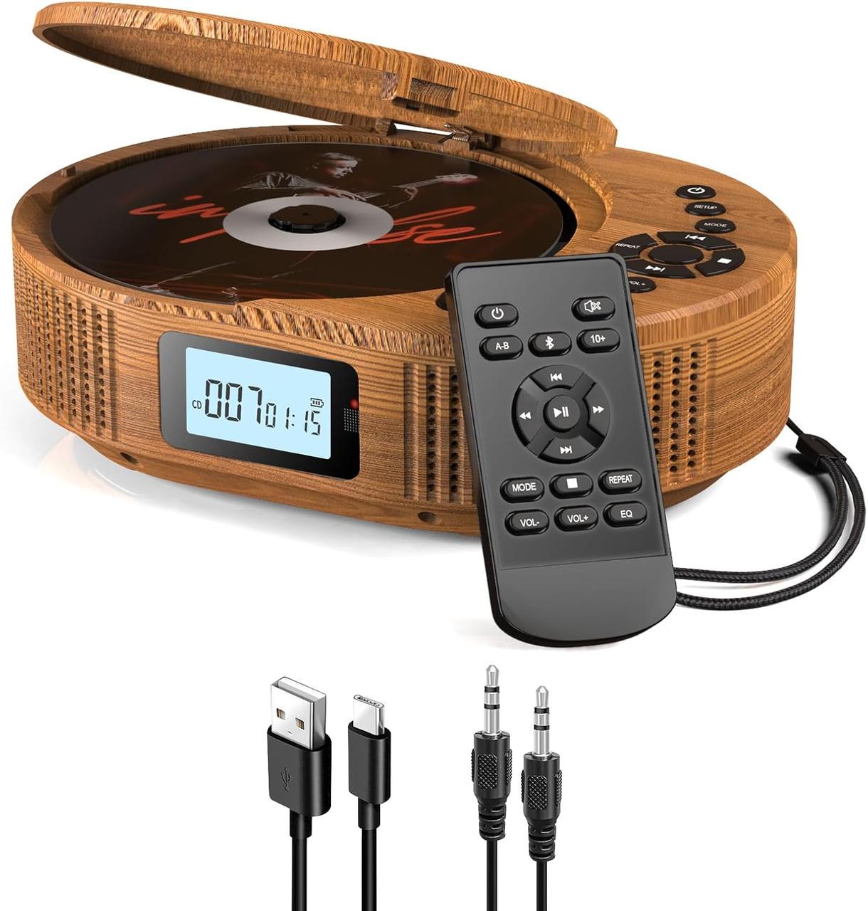 Проигрыватель CD/MP3 Arafuna с FM-радио Bluetooth AUX со встроенным аккумулятором и динамиками