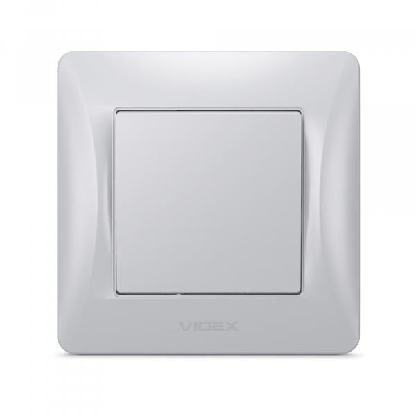 Вимикач одноклавішний Videx Binera Срібний шовк