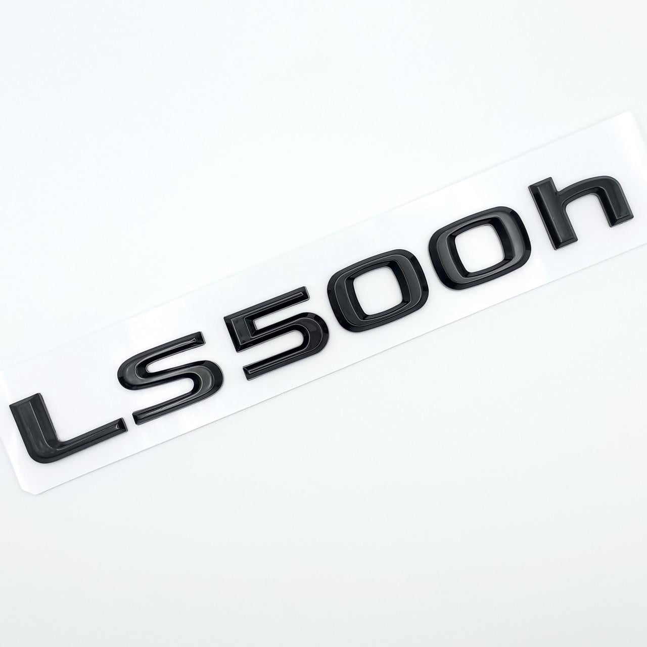 Эмблема надпись LS500h Lexus ABS 19х2 см Черный глянцевый (2702886831)