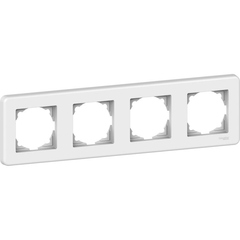 Рамка Schneider Electric горизонтальная четырехместная ABS Leona Schneider Electric Белый (LNA5800421)