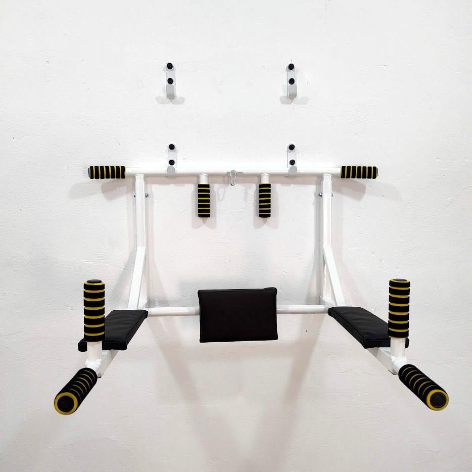 Турник-брусья SAB В2 настенный разборной c адаптивной спинкой для пресса Белый (0009) - фото 4 Турник-брусья SAB В2 настенный разборной c адаптивной спинкой для пресса Белый (0009) - фото 4