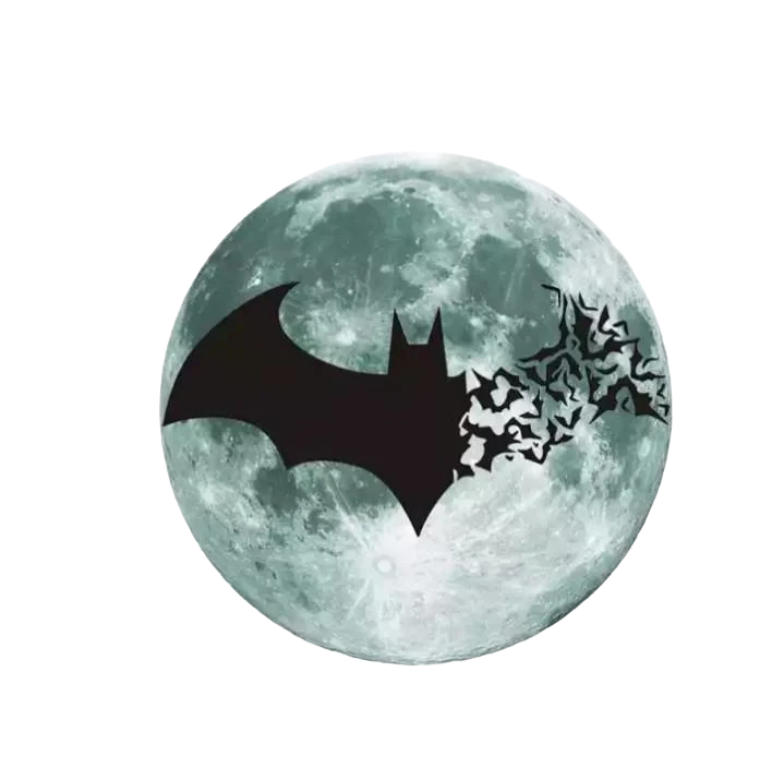 Наклейки на Хэллоуин фосфорные Кожанхмесяцы 30 см Салатовый (8017)