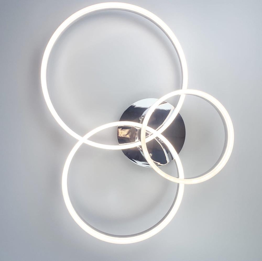 Люстра cтельова LED на 3 кільця Хром (A 8008/3 CH) - фото 3 Люстра cтельова LED на 3 кільця Хром (A 8008/3 CH) - фото 3