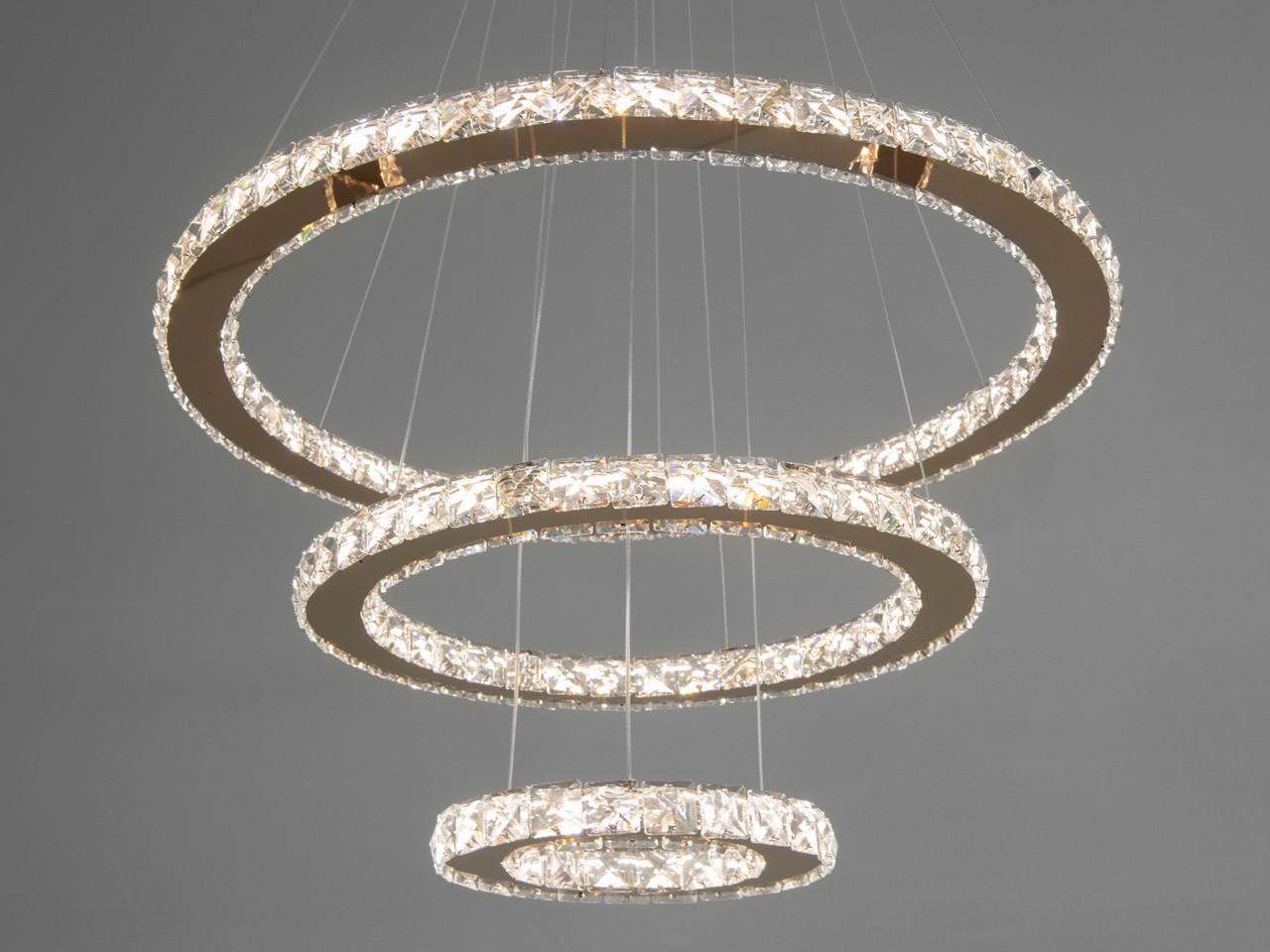 Люстра-подвес хрустальная LED 7201W/650+450+250G (2437589212)