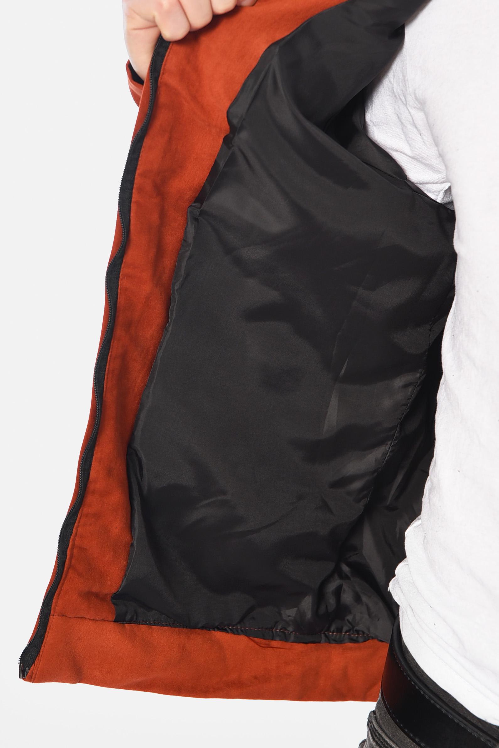 Бомбер чоловічий замшевий S-M Теракотовий (153600) - фото 4 Бомбер чоловічий замшевий S-M Теракотовий (153600) - фото 4