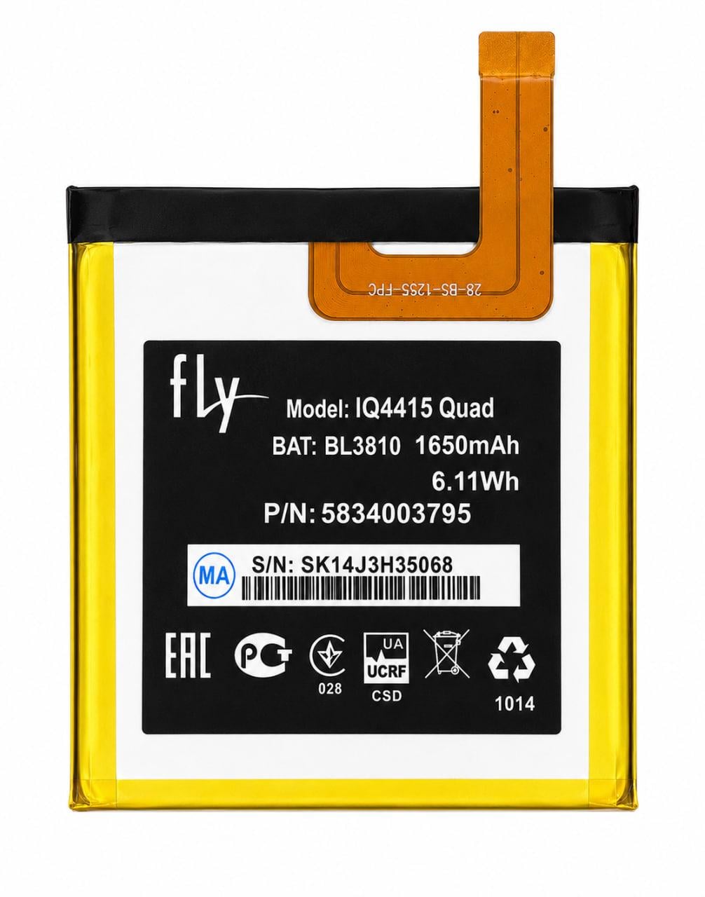 Аккумулятор BL3810 для Fly iQ4415 Quad 1650 mAh (000021423)