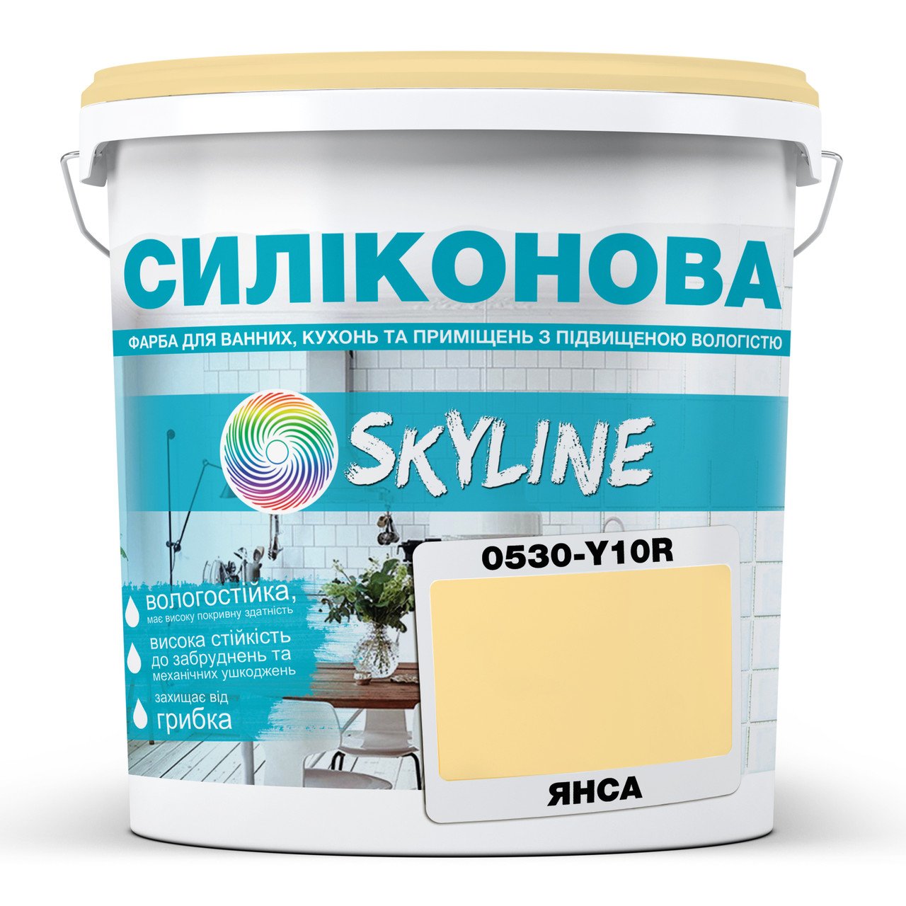 Краска для влажных помещений Skyline 0530-Y10R 3 л Янса (686b90aae1a1ec59497f9dcc) - фото 1 Краска для влажных помещений Skyline 0530-Y10R 3 л Янса (686b90aae1a1ec59497f9dcc) - фото 1