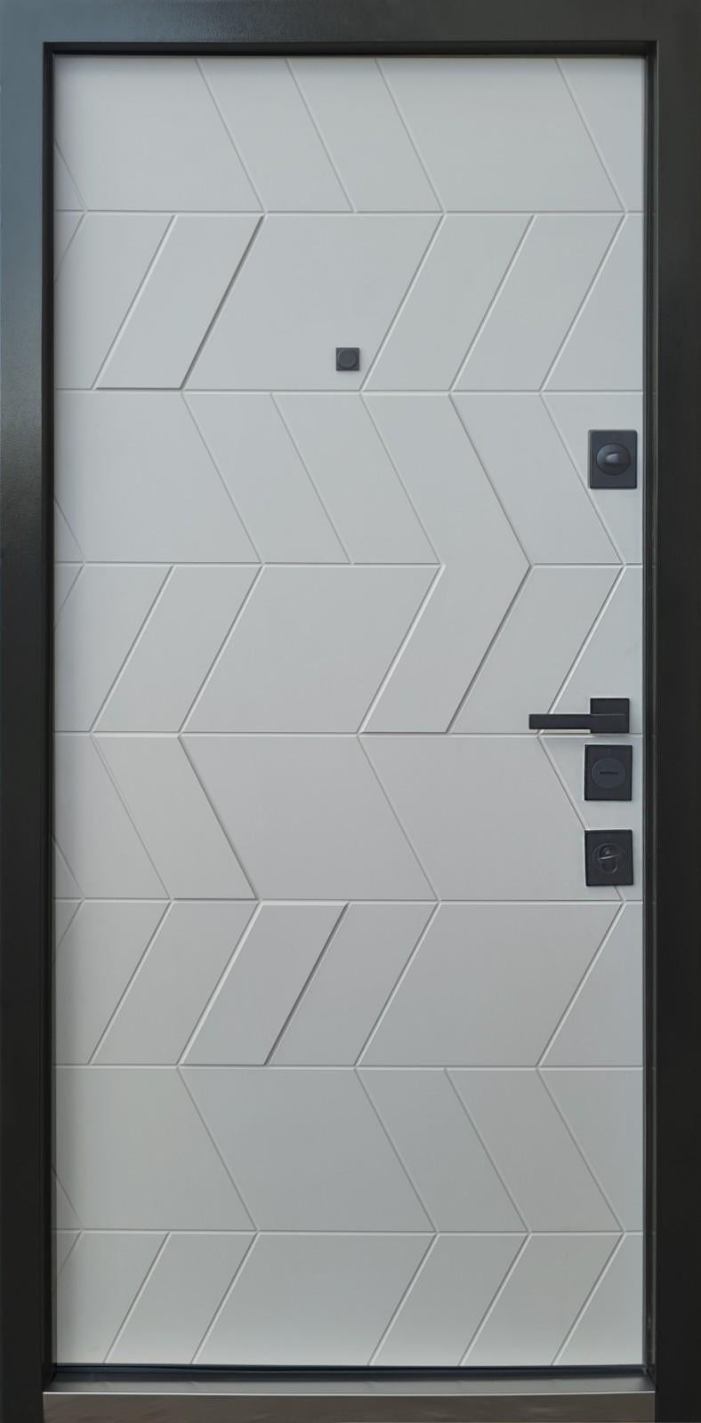 Дверь входная в квартиру QDoors Авангард Конверс-АК левая 850х2050 мм Бетон темный/Грей софт (4)