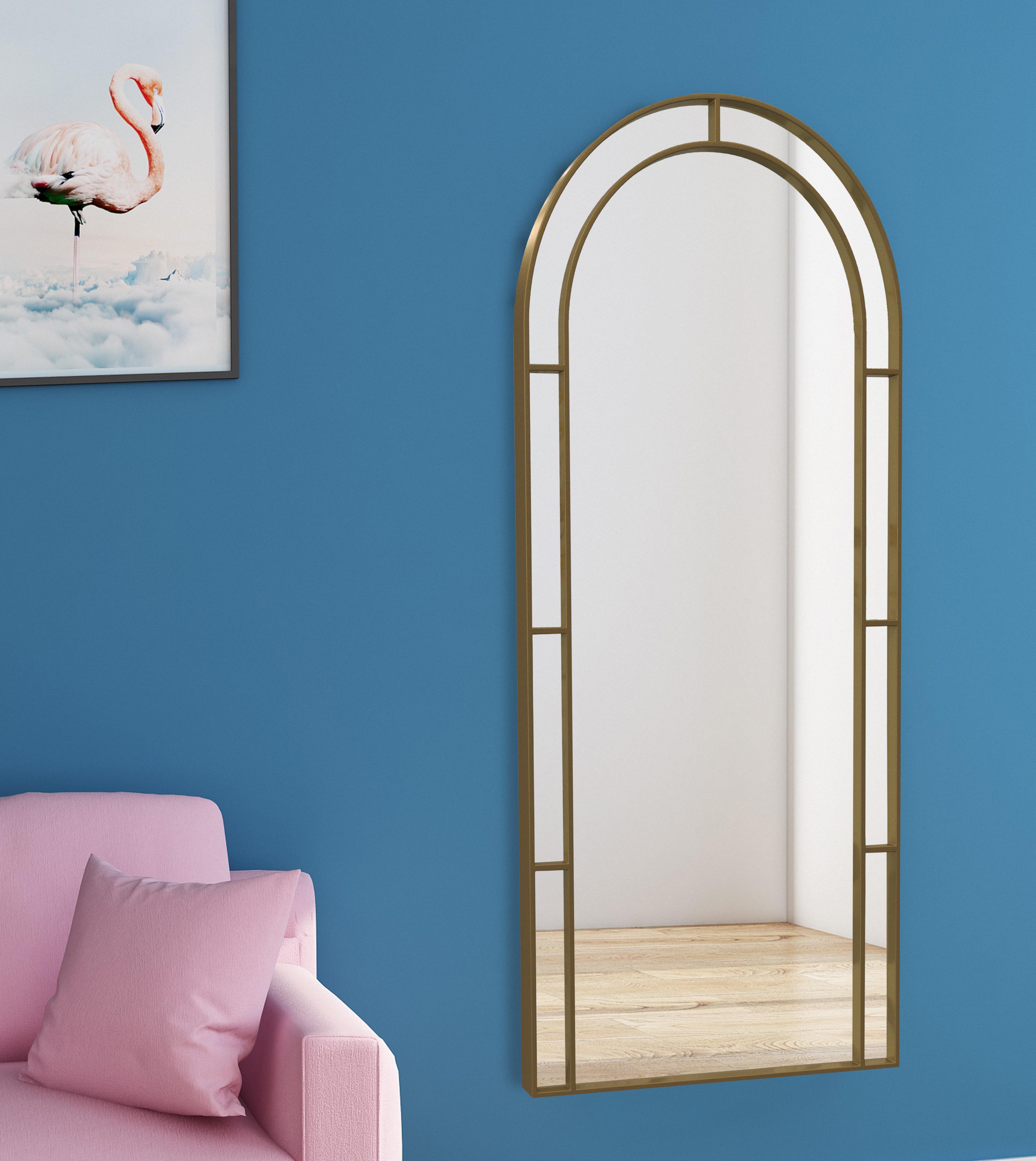 Зеркало Art-com двойная Арка ростовая в металлической рамке 1500х700 мм Золотой (МР10)