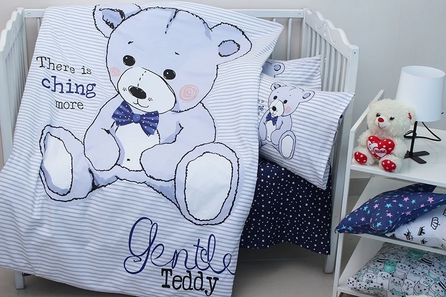 Комплект постельного белья для младенцев TAGtekstil Teddy Мишка Голубой (18099)