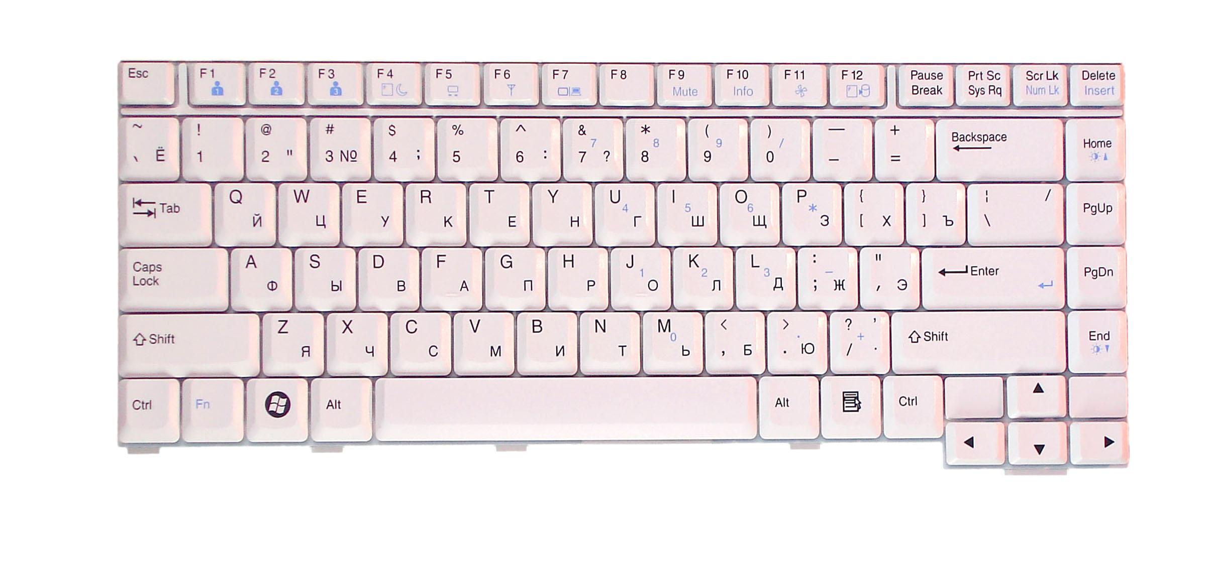 Клавиатура для ноутбука LG R40 White