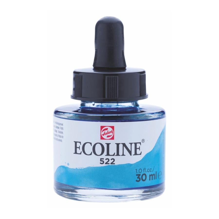Краска акварельная жидкая Rosa Ecoline 30 мл 3 шт. 522 Бирюзовая синяя (8712079407193 11255221)