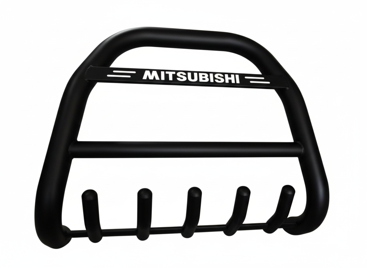 Кенгурятник CAN QT012 для Mitsubishi Pajero Wagon IV 2006-2021 рр. нержавеющая сталь Черный (183313)