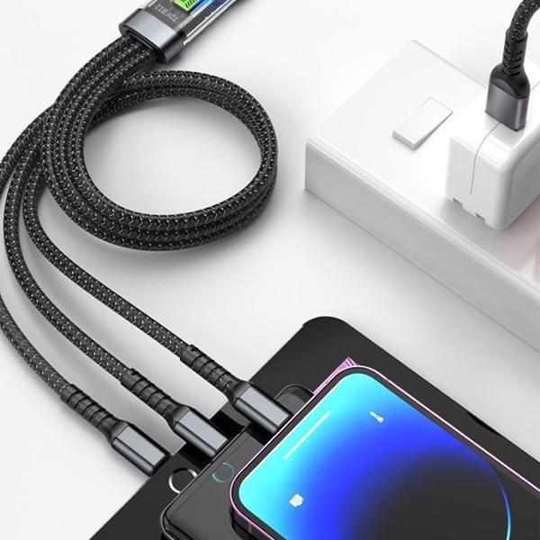 Кабель для зарядки телефонов USB/Type-C/Lightning с быстрой зарядкой 1,2 м (C01274) - фото 7 Кабель для зарядки телефонов USB/Type-C/Lightning с быстрой зарядкой 1,2 м (C01274) - фото 7