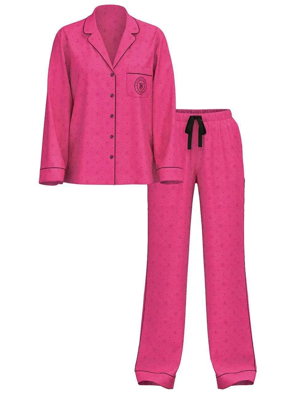 Піжама сатинова сорочка/штани Victoria's Secret Satin Dew Drop Heart Long Pajama Set Regular S Рожевий (2681214D) - фото 3 Піжама сатинова сорочка/штани Victoria's Secret Satin Dew Drop Heart Long Pajama Set Regular S Рожевий (2681214D) - фото 3