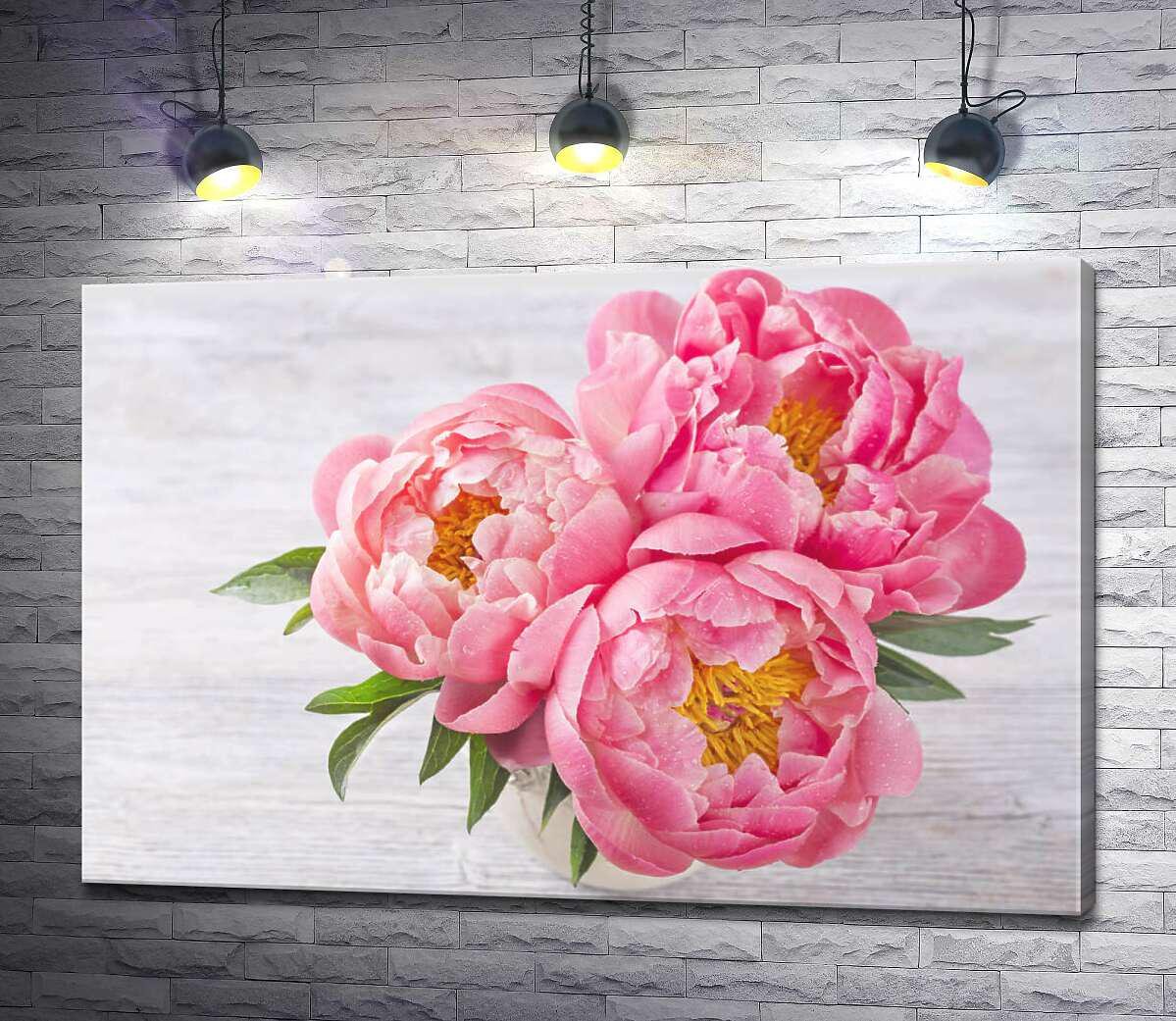 Картина ArtPoster Солнечно желтые кисточки в серединках пионов 100x67 см Модуль №1 (003466)