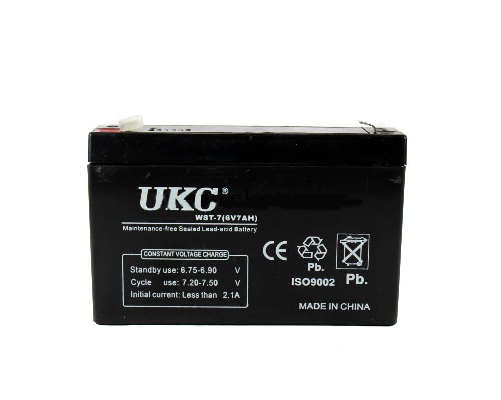 Акумулятор батарея UKC WST-7 6 V 7 Ah 2708 Чорний