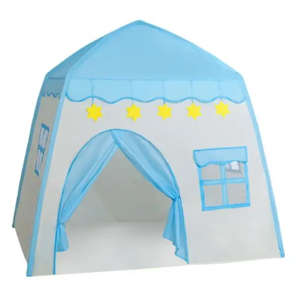 Намет дитячий для дому та вулиці з дверцятами та вікнами 125х100х120 см Блакитний (147-107- HP-S-1NDBL)