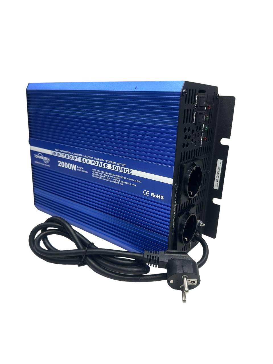 Перетворювач напруги універсальний TommaTech UPS 2000 Вт чиста синусоїда (347459570) - фото 5 Перетворювач напруги універсальний TommaTech UPS 2000 Вт чиста синусоїда (347459570) - фото 5