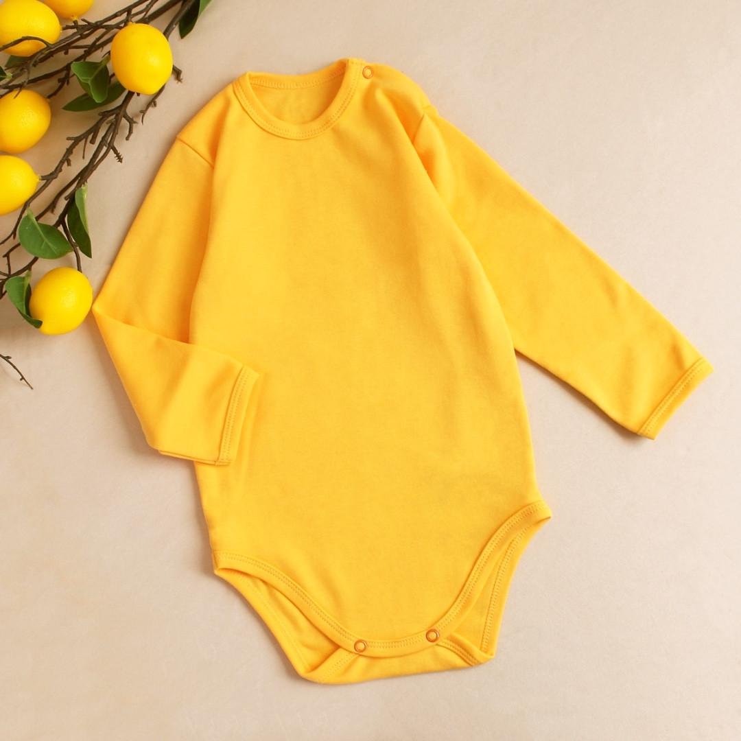 Боди с длинным рукавом 86-92 см 18-24 мес Желтый (2679650144)