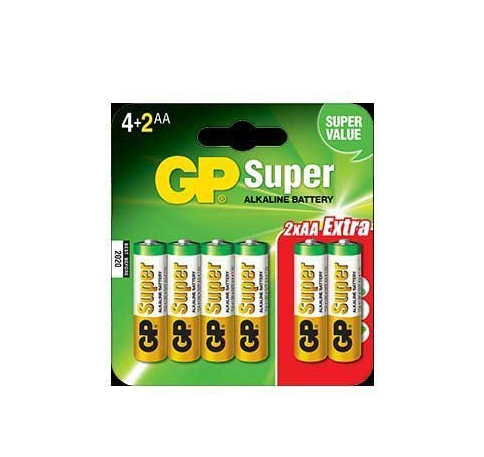 Батарейки GP AA LR6 Super Alkaline 15A4/2-2UE6