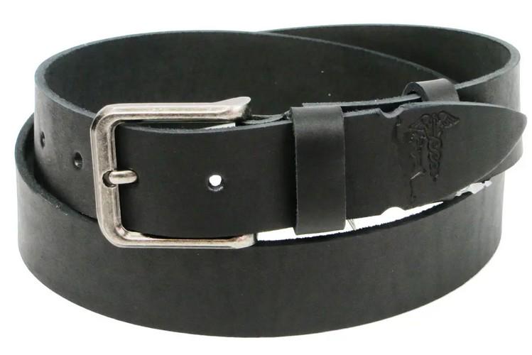 Ремень кожаный мужской Skipper 3,8 см Черный (super719_1295-38)