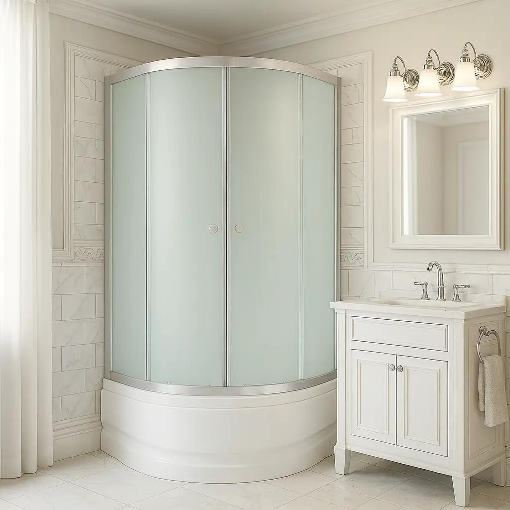 Душова кабіна Shower 80х80х205 см піддон 45 см матове скло 5 мм Хром (C15286)