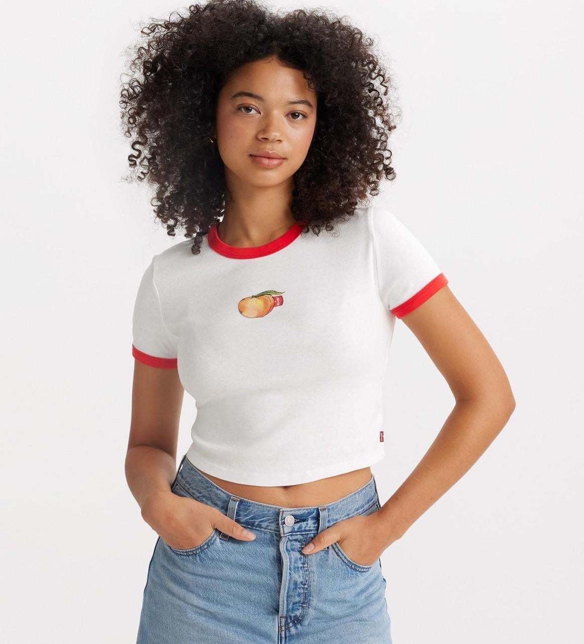 Футболка женская Levi's Grapchic ringer mini t-shirt L Белый (2380792886)