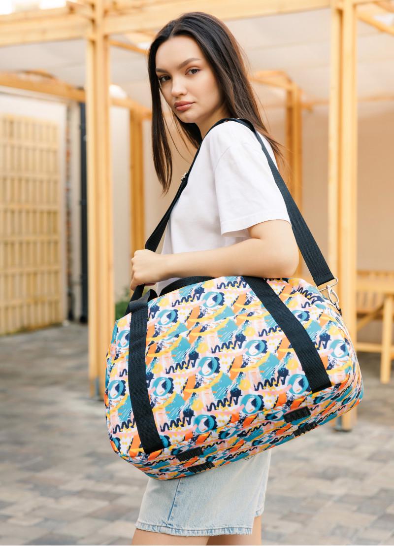 Спортивная сумка женская Sambag Vogue LQH принт Light 45х26х20 см (90221711)