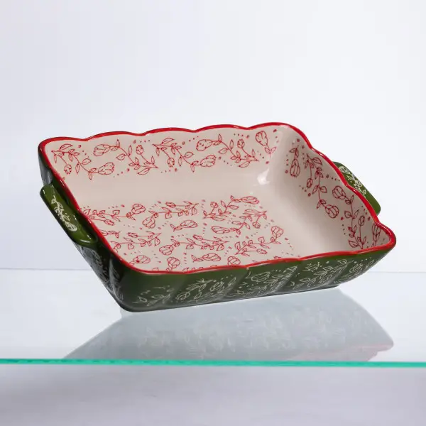 Форма для выпечки Vintage фарфоровая 1,3 л прямоугольная Зеленый (147-107-HM05-10) - фото 4 Форма для выпечки Vintage фарфоровая 1,3 л прямоугольная Зеленый (147-107-HM05-10) - фото 4