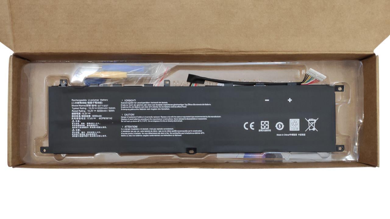 Аккумулятор для MSI Tank 2 GP66/GP76/GS65/Leopard 10UG/10UE/11UG/11uh/10uh/11 MS-17K3/BTY-M57 6320 mAh 96 Wh (BTY-M6M)