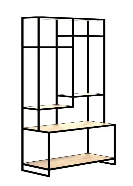 Стеллаж Loft NS-1711 с полками для работы и кабинет Черный (3075774097)