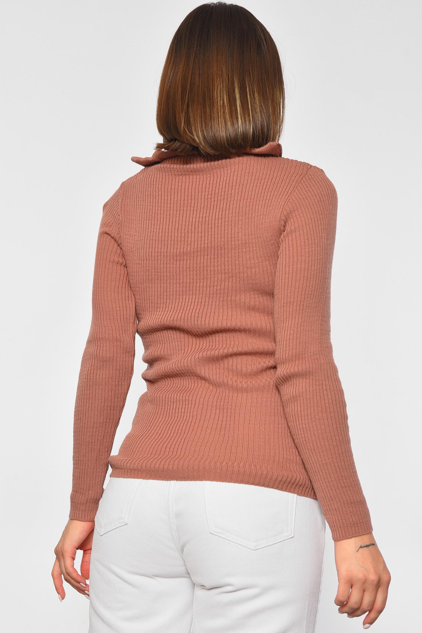 Гольф жіночий однотонний M-L Теракотовий (187892) - фото 3