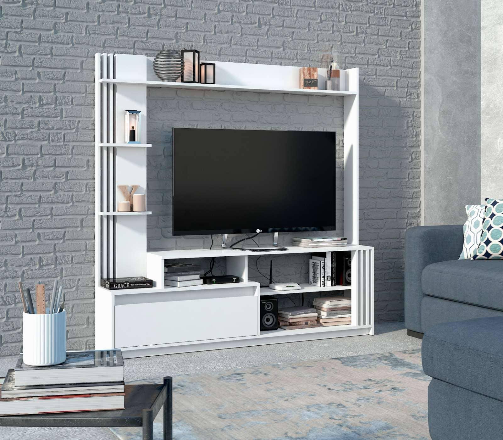 Стенка в гостиную Мастер Форм правосторонняя 1700х325х1700 мм Белый (20629)