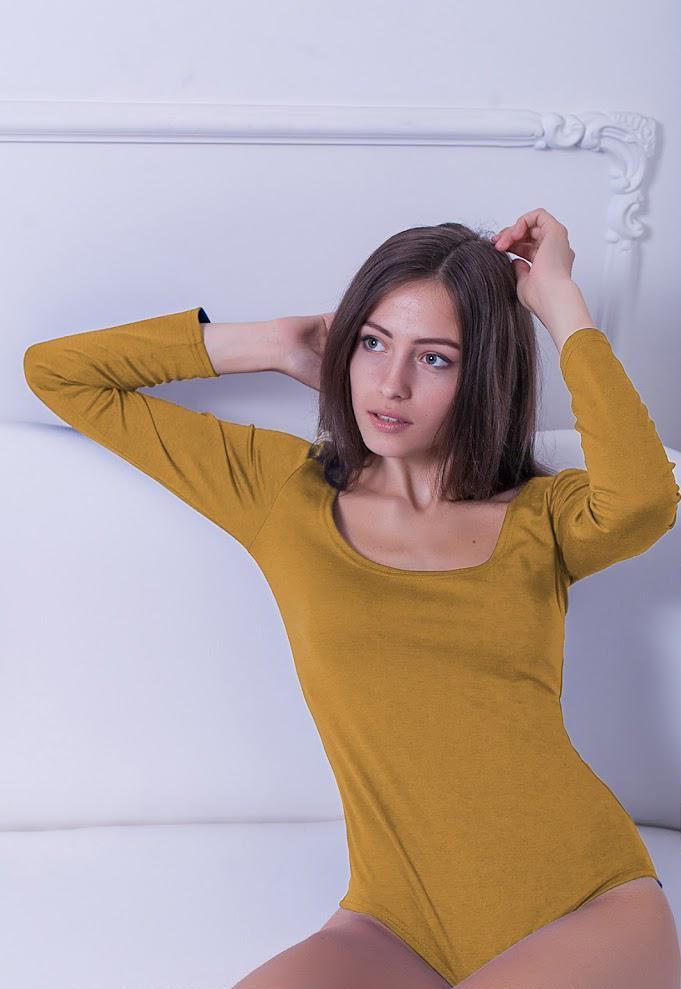 Боди Podium Slim 17497-MUSTARD S Горчичный