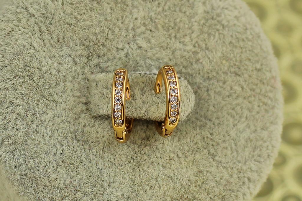 Серьги Xuping Jewelry кольца с камешками 1,1 см Золотистый (29738423)