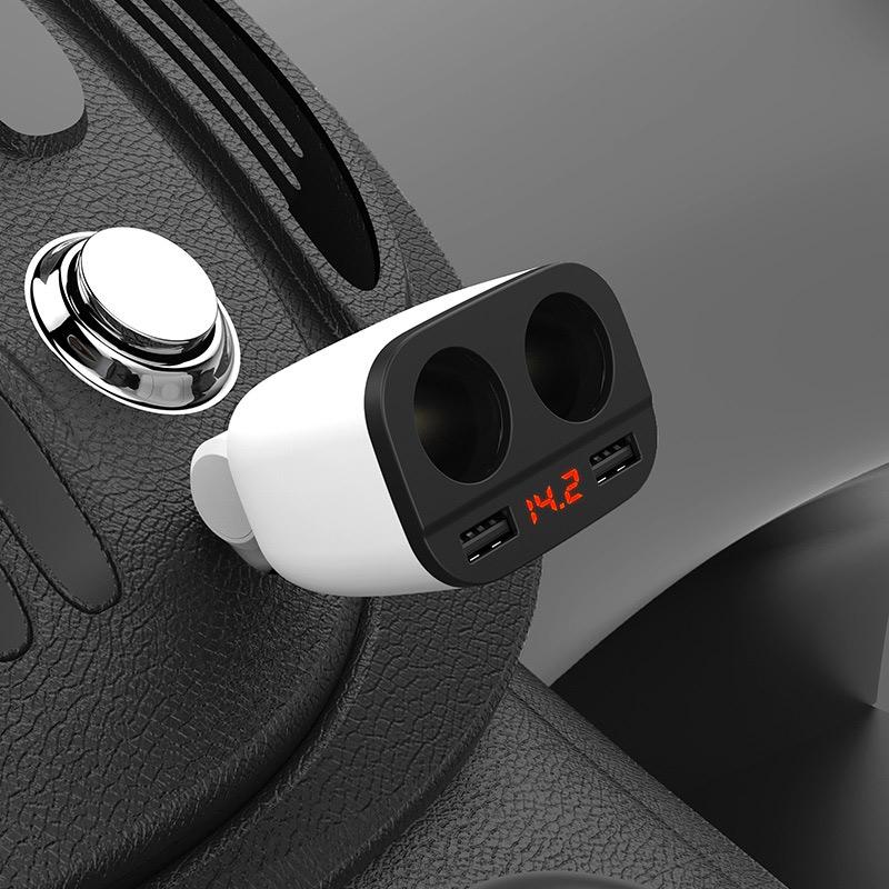 Зарядний пристрій автомобільний Hoco Z28 Power ocean cigarette lighter in-car charger with digital display White (6957531091967) - фото 6 Зарядний пристрій автомобільний Hoco Z28 Power ocean cigarette lighter in-car charger with digital display White (6957531091967) - фото 6