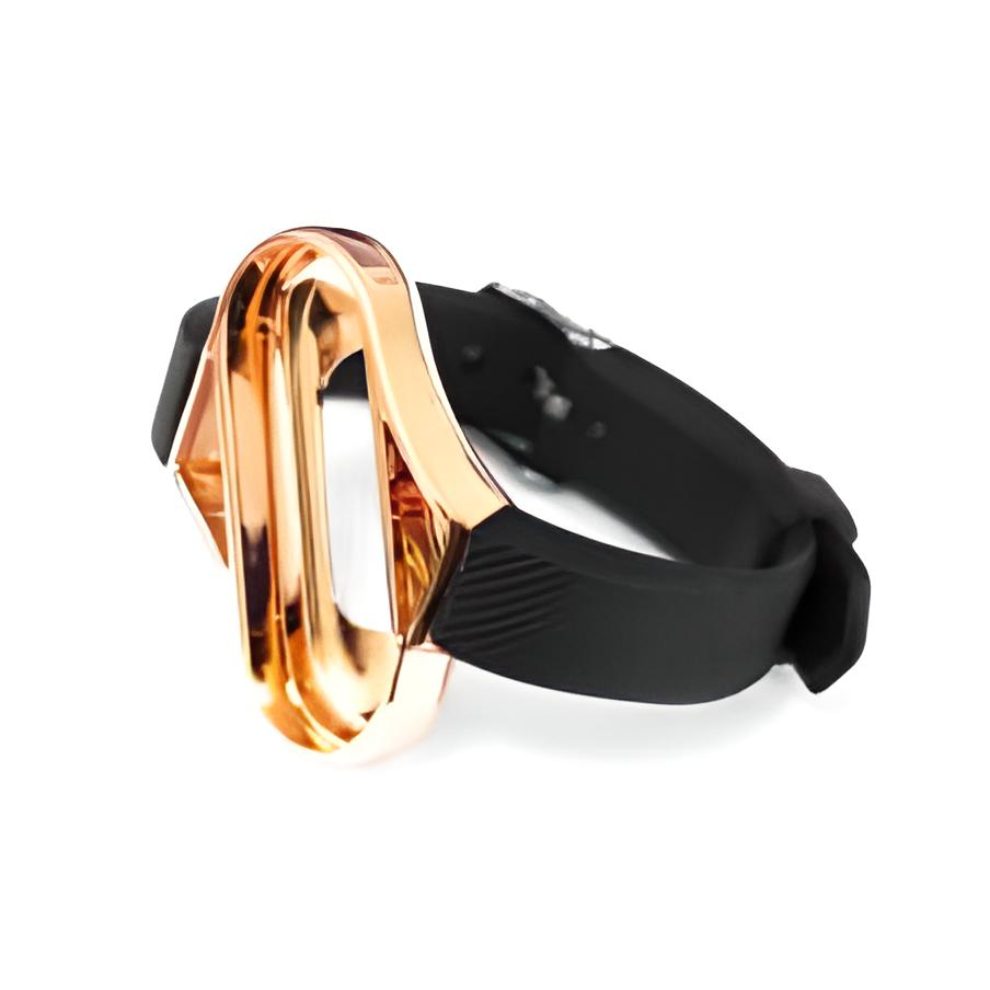 Ремешок для фитнес браслета Xiaomi Mi Band 3 4 design Black/Gold