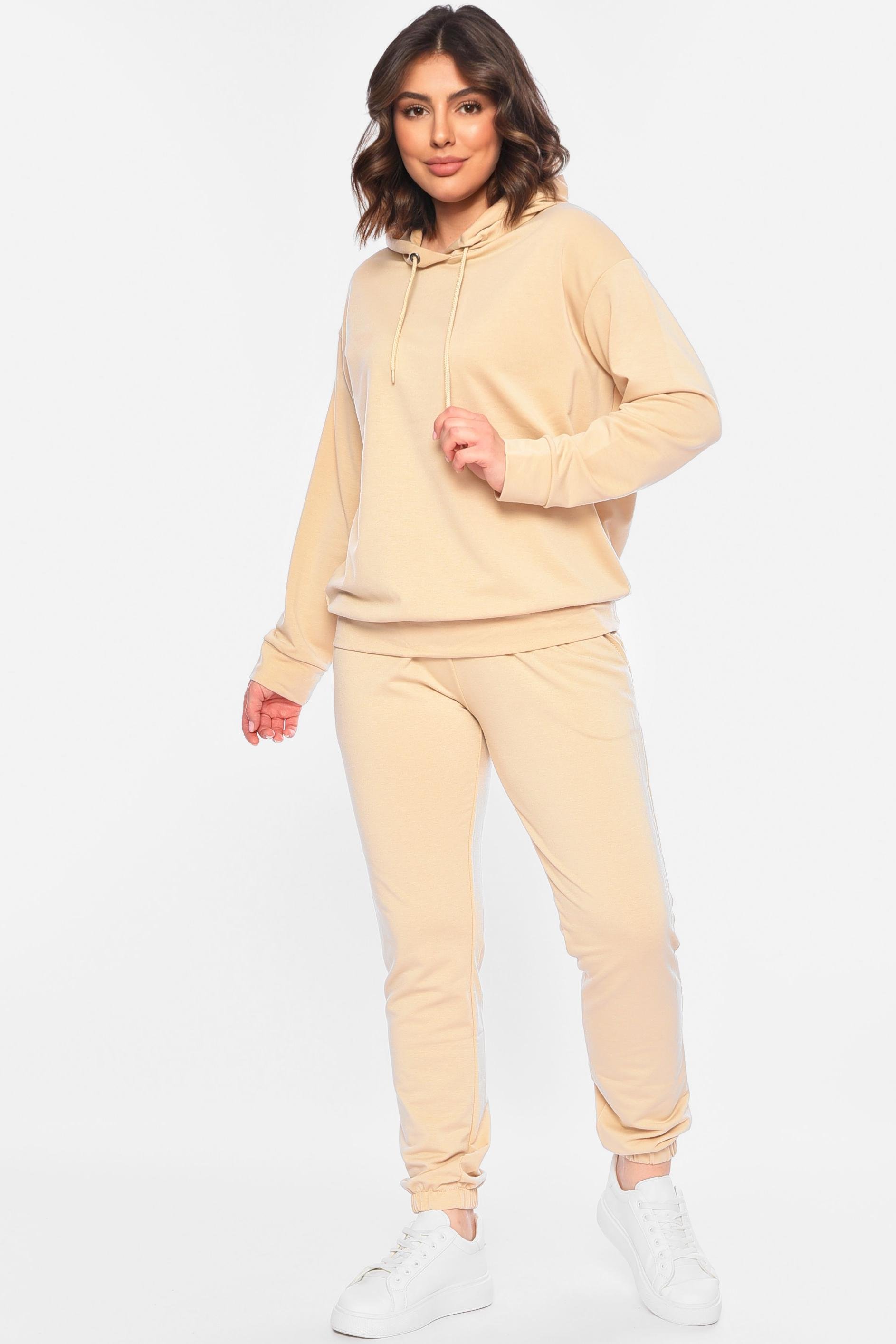 Спортивний костюм жіночий трійка M-L Бежевий (196823) - фото 2