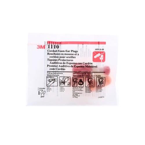 Беруші зі шнурком 3M 1110 29дБ 10 пар Orange (957030) - фото 3