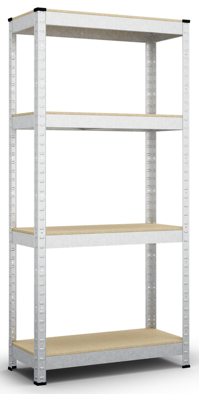 Стелаж Меткас Бюджет ОМ оцинкований металевий МДФ 175 кг/полиця 4 полиці 1600х900х300 мм (3DPanda-B160120903042) - фото 1