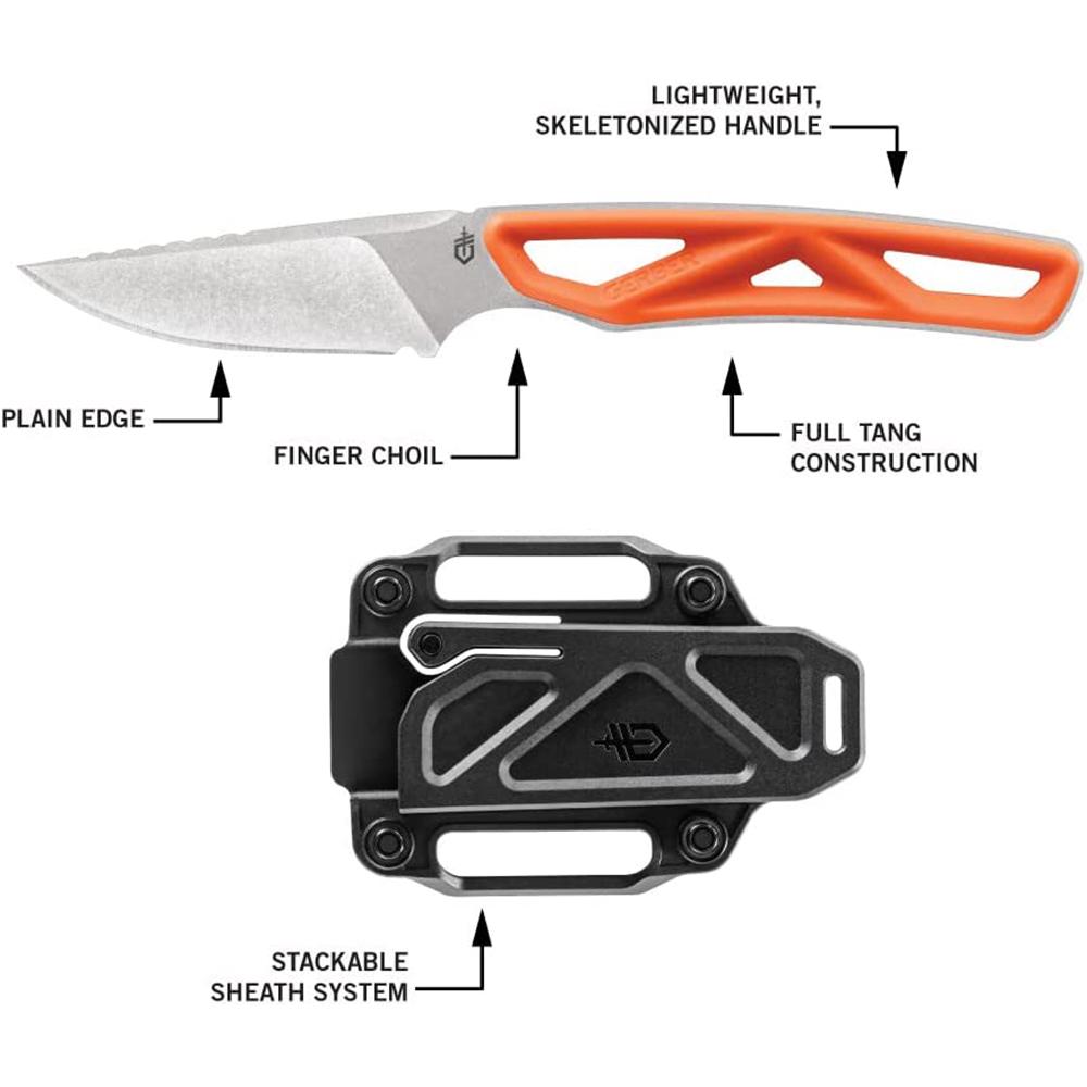 Ніж туристичний Gerber Exo-Mod Caper FE 18,7 см Orange 1055361) - фото 6