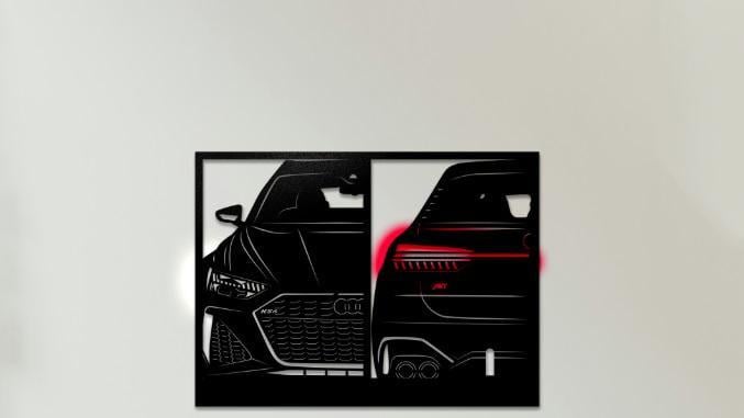 Панно деревянное Decart Audi RS6 без подсветки декор для комнаты спальни офиса 120х90 см