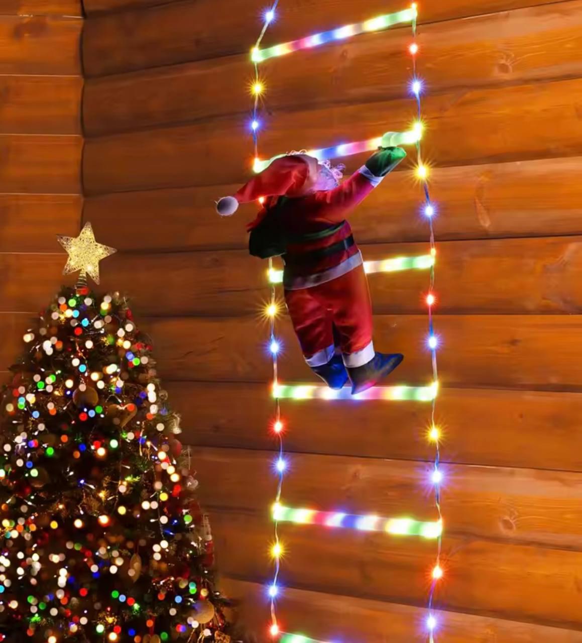 Новогодняя декорация Санта Клаус на лестнице с подсветкой 1,5 м (344fafeb) - фото 2 Новогодняя декорация Санта Клаус на лестнице с подсветкой 1,5 м (344fafeb) - фото 2