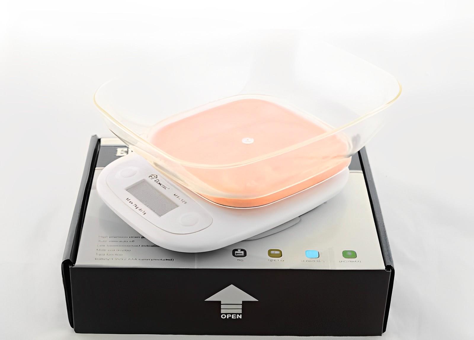 Ваги кухонні Domotec ACS SH-125 з чашею та підсвічуванням Помаранчевий (789256887)