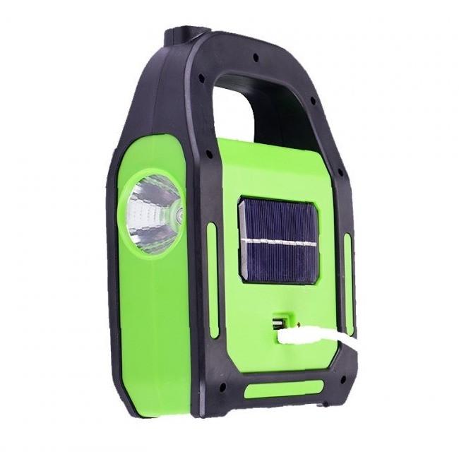 Ліхтар акумуляторний Bailong BL-925 torch+solar із сонячною та USB зарядкою Green (iz14056) - фото 2