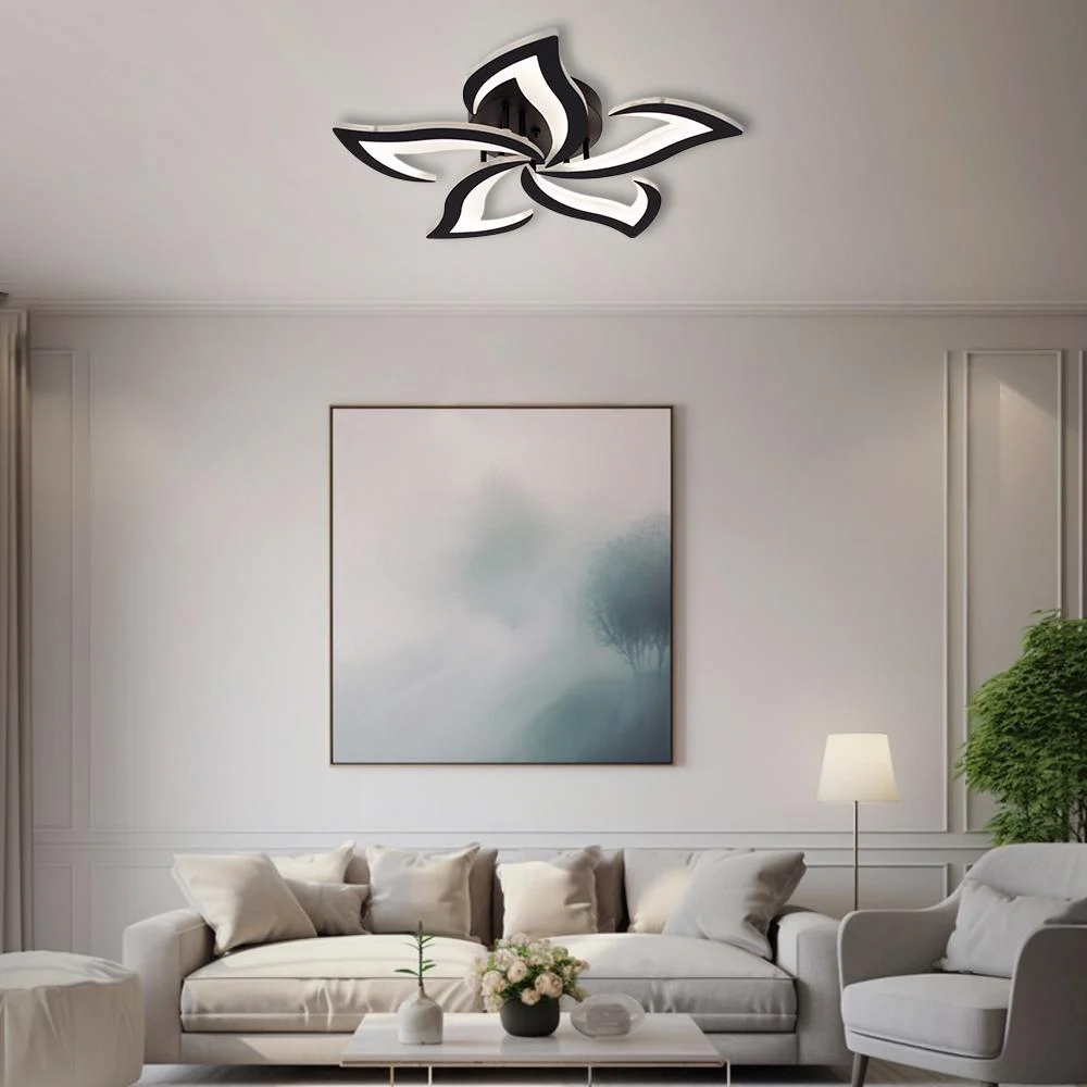 Люстра светодиодная ESLLSE ELLA 5F с пультом 50 Вт 600x95 мм Черный (10594) - фото 6 Люстра светодиодная ESLLSE ELLA 5F с пультом 50 Вт 600x95 мм Черный (10594) - фото 6