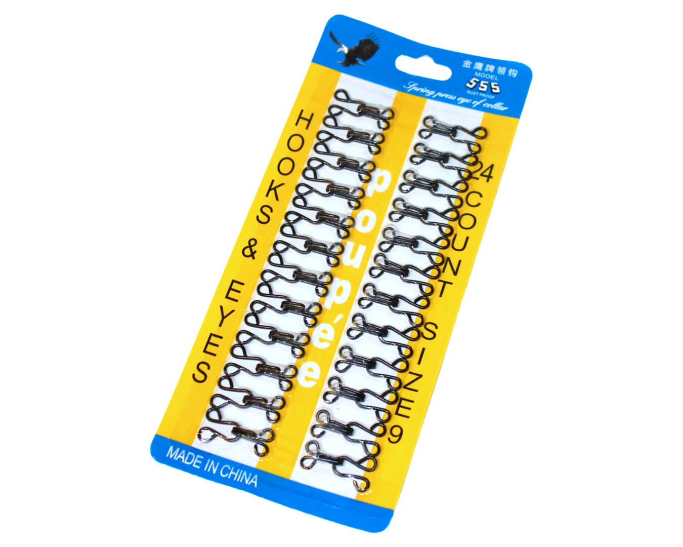 Гачки пришивні планшет №9 28 мм 24 шт. Чорний