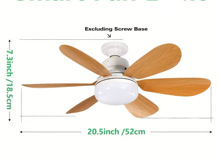 Вентилятор стельовий з підсвіткою та пультом ДК 52 см Дерево (28216297) - фото 3 Вентилятор стельовий з підсвіткою та пультом ДК 52 см Дерево (28216297) - фото 3