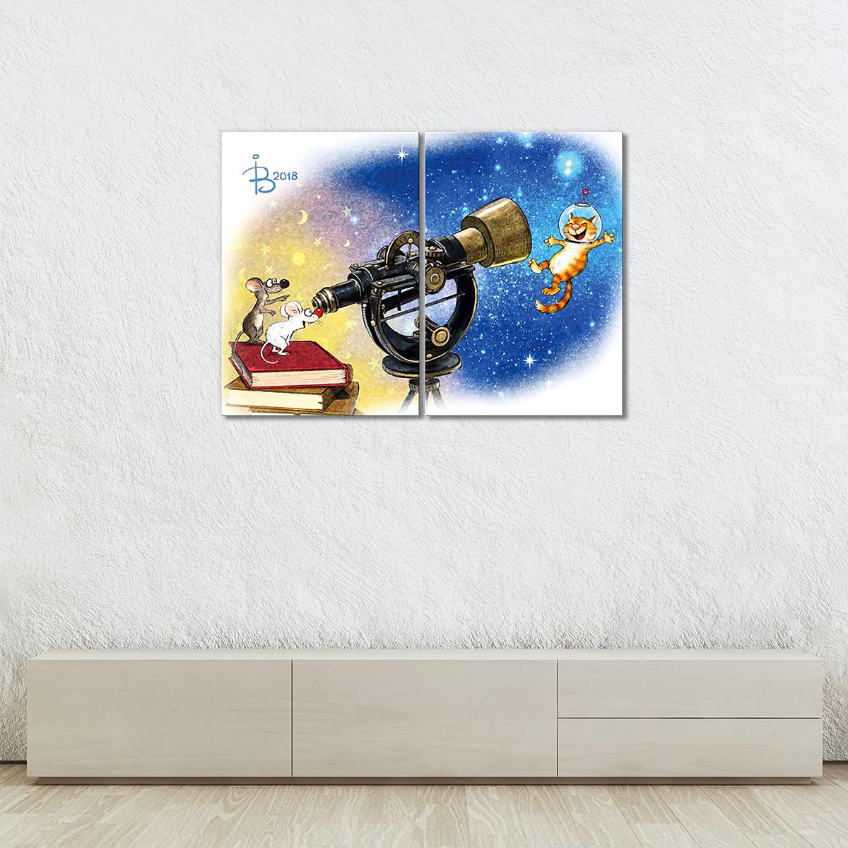 Модульная картина Космокот 90х60 см
